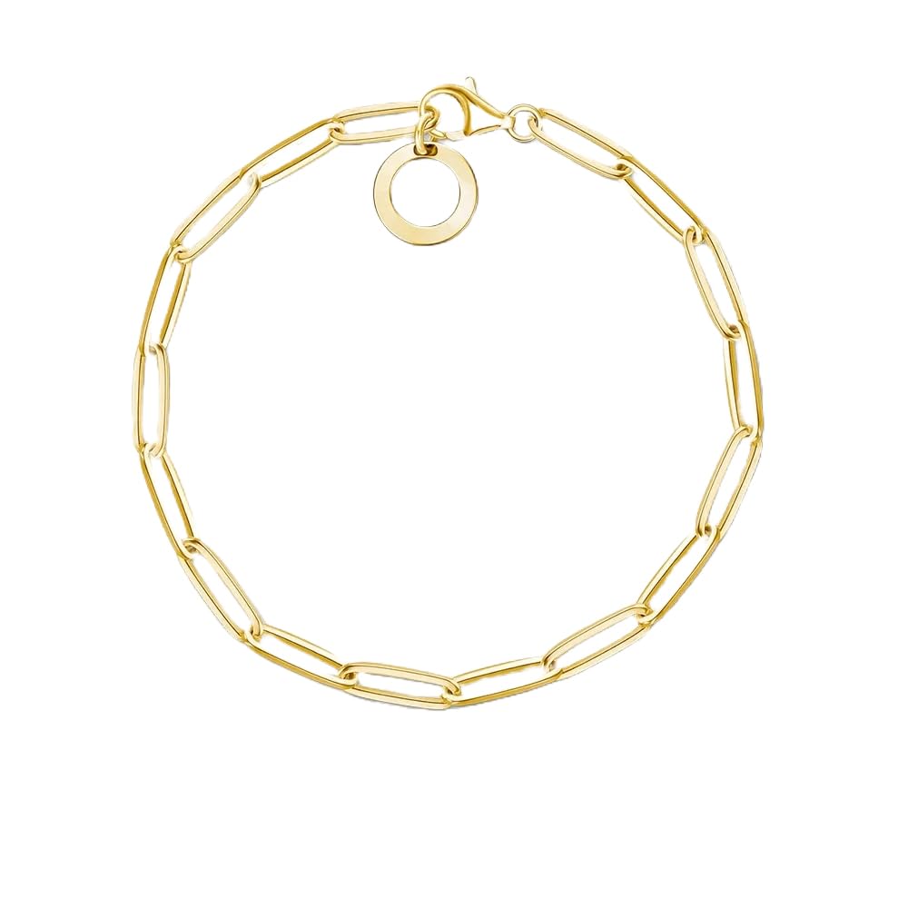 Golden Link Chain Charm Bracelets Summer Ethnic For Women Men, Europe 925 Sterling Silver Jewelry Acessories SSS-0317-TH121