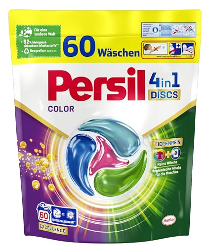 Persil Color 4-in-1 DISCS (60 washes), detergent with deep cleaning technology, colour detergent for clean wash and hygienic freshness for the machine - Image 3