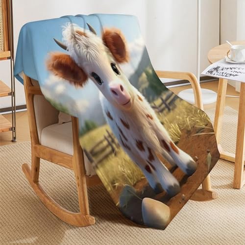 Manta de vaca mullida para tardes de cine en el sofá del salón 8