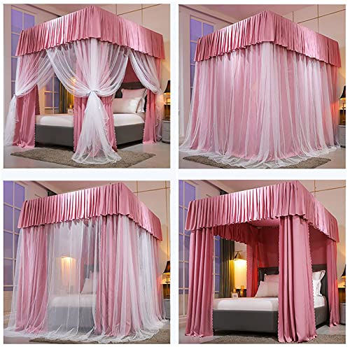 Cortina de cama dosel con soporte sombreado de estructura robusta y estilo princesa 7