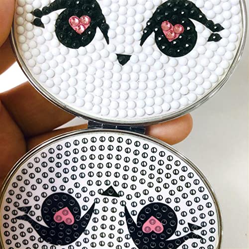 Zhengbo New Mini Makeup Mirror Diy Special Shaped Cartoon Animal Diamond Painting Ultra-Thin Makeup Mirror Double-Sided Drill (Color : 2, Size : 7.5X8Cm) #TOP4