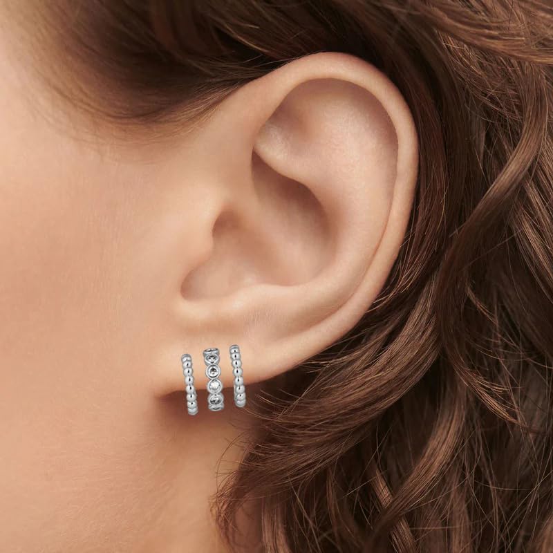 Image of Obidos 14K Gold Plated Illusion Stud Earrings for Women | Triple Huggie Hoop Earrings for One Hole| Trendy Simple Hypoallergenic Fashion Accessories Gold Jewelry Gifts for Womens