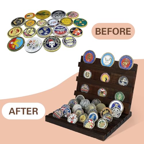 Expositor de Monedas de Madera de 9 Filas para Escritorio 3