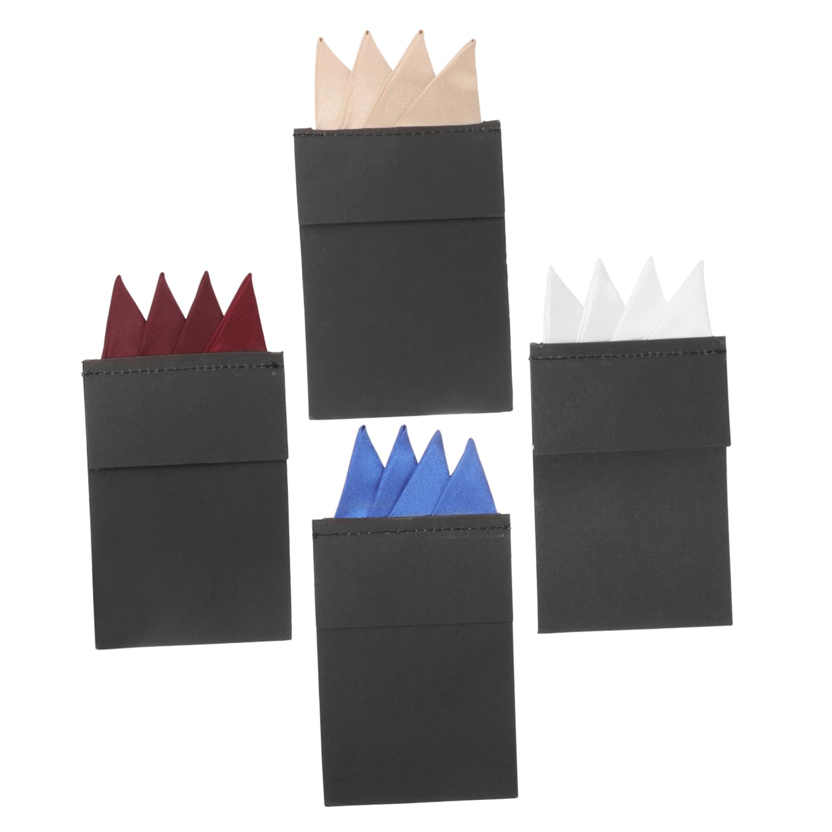 BESTYASH Men's Suit Handkerchiefs Set 4pcs Pre-folded Pocket Squares Fabric Handkerchiefs for Men Mens Handkerchief Suit Accessory