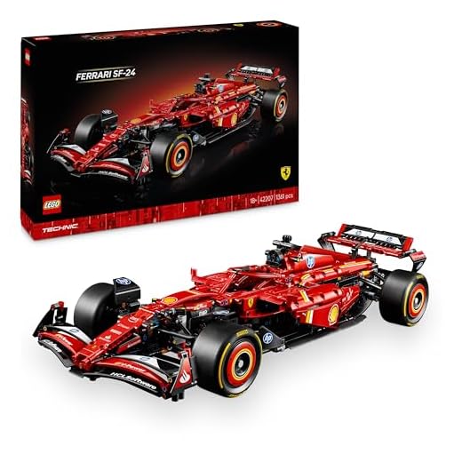 LEGO Technic Ferrari SF-24 F1 Rennauto - Modellauto für Erwachsene - Formel 1 Set zum Sammeln - V6-Motor, Getriebe, Lenkung und DRS im Maßstab 1:8 - Geschenk für Fans von Motorsport & Rennwagen 42207