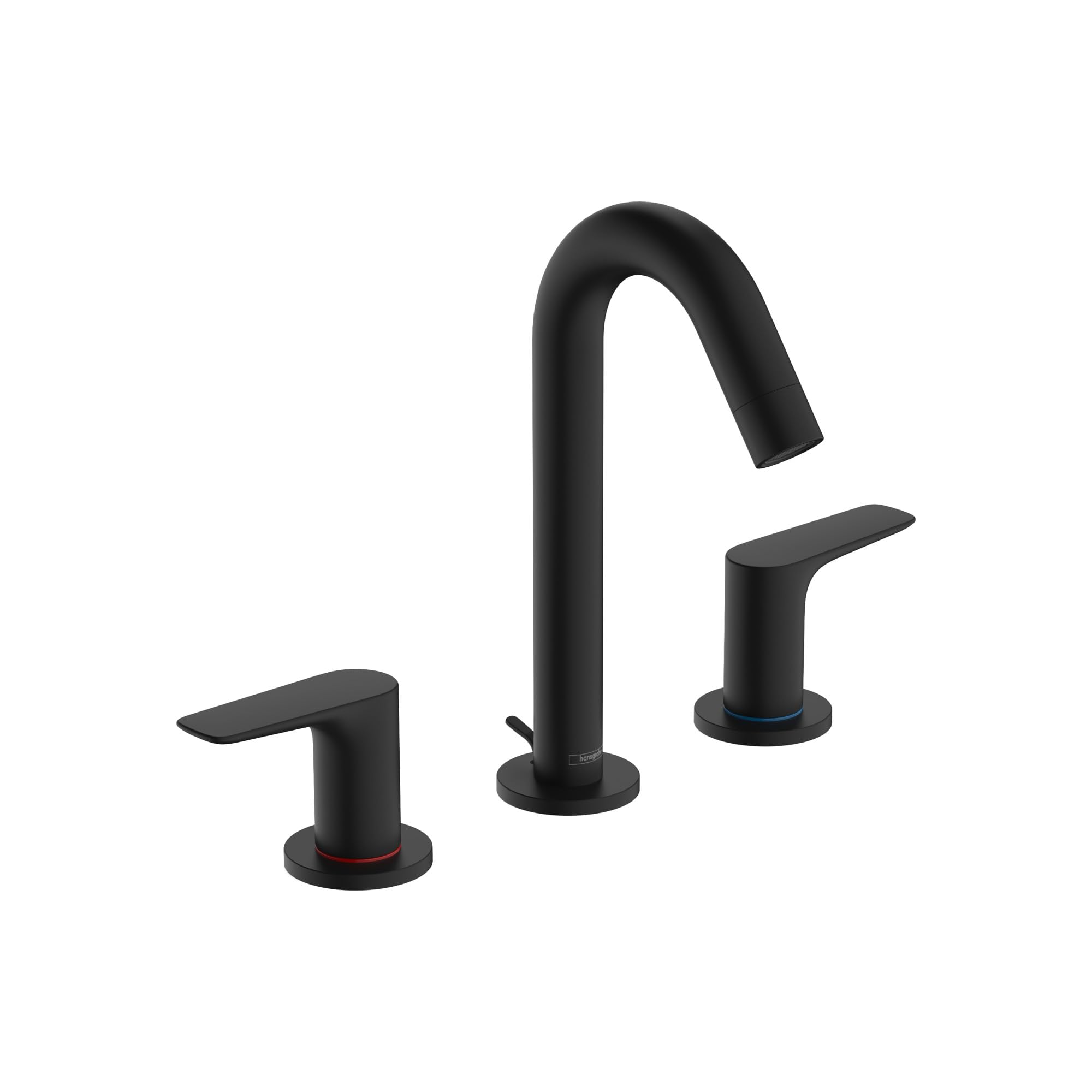 hansgrohe logis modern 2-handle 3-hole 9-inch tall bathroom sink faucet in matte black, 71533671