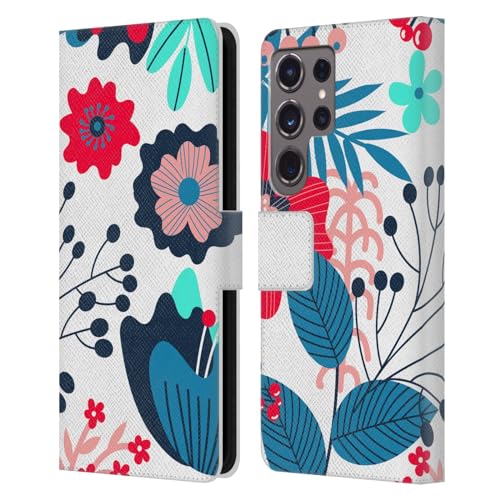 Carcasa Galaxy S24 Ultra tipo libro para llevar tus tarjetas con diseño floral de Haroulita