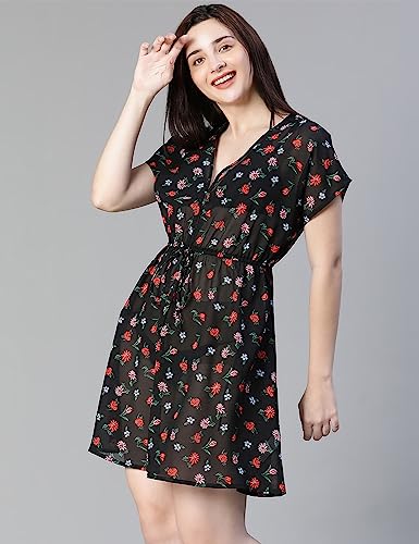 Image of oxolloxo Women Elasticated Tie-Knot Beachwear Kaftan