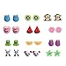 12 Style Resin Cute Animals Fruit Stud Earrings Set For Kids Girls Hypoallergenic Nickel free