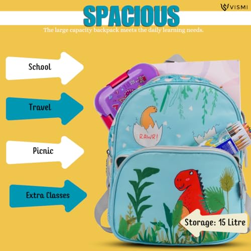 Image of VISMIINTREND Baby School Bag for Kids Boys /Girls, Small, Cute Preschool Backpack Bags for 2-5 year old, Casual, Picnic, Travel, 13 inch, 15 L, Birthday Gift for Kids, Customized, Water Resistant