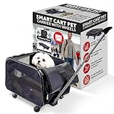 dbest products Pet Smart Cart, Medium, Black, Rolling Carrier with wheels soft sided collapsible Folding Travel Bag, Dog Cat Airline Approved Tote Luggage backpack