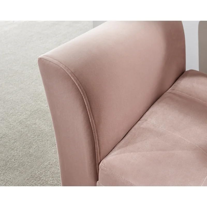Image of Velvet Upholstered Storage Bench with Arms for Bedroom & Living Room | Tufted 2 Seater End of Bed Ottoman Bench with Hidden Storage | Modern Entryway Seating Sofa Bench with Armrest, Blush Pink
