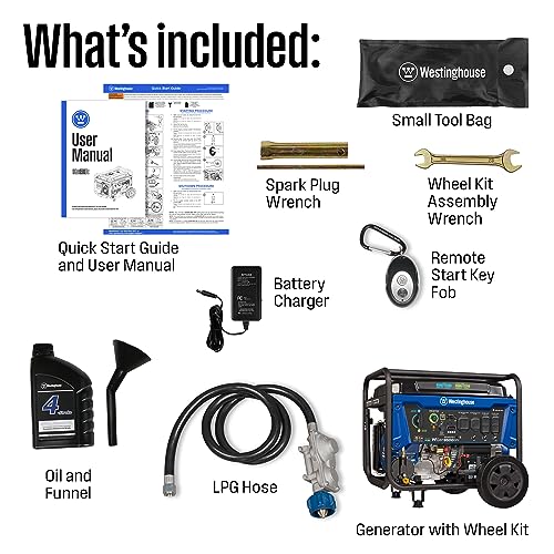 Westinghouse Outdoor Power Equipment 12500 Peak Watt Dual Fuel Home Backup Portable Generator, Remote Electric Start, Transfer Switch Ready, Gas and Propane Powered, CO Sensor - Image 3