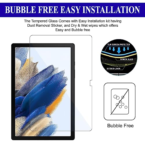 Image of [Anti-Scratch & [Smudge Proof] [Bubble Free] Premium Tempered Glass Full Screen Protector Guard For Samsung Galaxy Tab A8 10.5 Inch [Sm-X200 /X205 /X207] 2022 Smartphone
