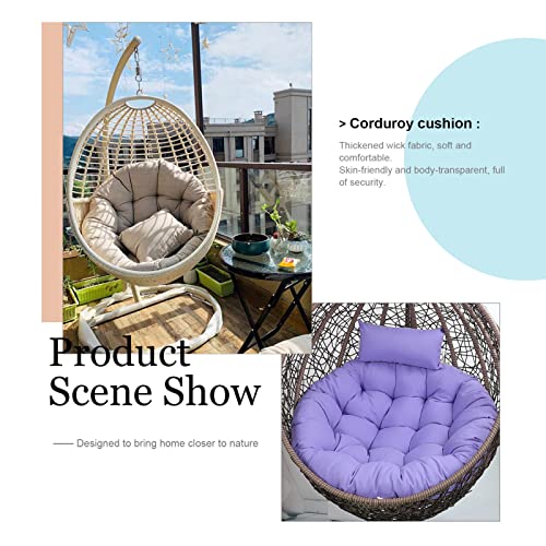 DZKJ Mit Kopfkissen Schaukel Hängekorb Sitzkissen, Abnehmbarer Hängekorb Sitzkissen, Verdicken Hängendes Ei Stuhlkissen, für Balkon hängender Korb Schaukelstuhl(nur Kissen) – Bild 5