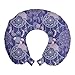 ABAKUHAUS Boho Reisekissen Nackenstütze, floral Dreamcatchers, Schaumstoff Reiseartikel für Flugzeug und Auto, 30x30 cm, Lavendel Dunkle Lavendel