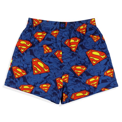 INTIMO DC Comics Superman Boxer Shorts Men's Man of Steel S Shield Logo Lounge Underwear