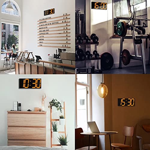 Reloj LED Digital con 16 alarmas, 8 Niveles de Brillo, Temporizador de Cuenta Regresiva, visualización de Fecha y Temperatura - Tamaño Grande (luz Azul)
