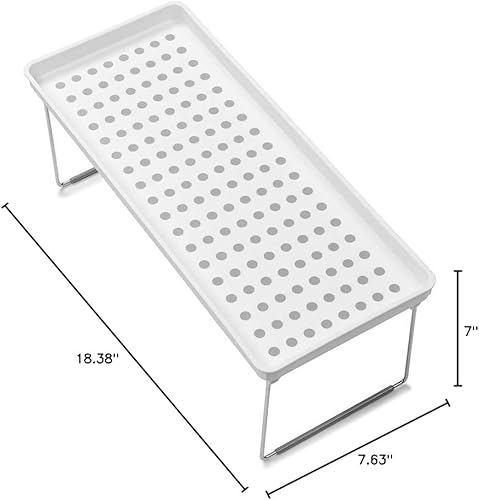 Miniatura 3 de madesmart Estante apilable grande, transparente, colección de gabinetes, organizador para armario o mostrador, patas plegables para almacenamiento,