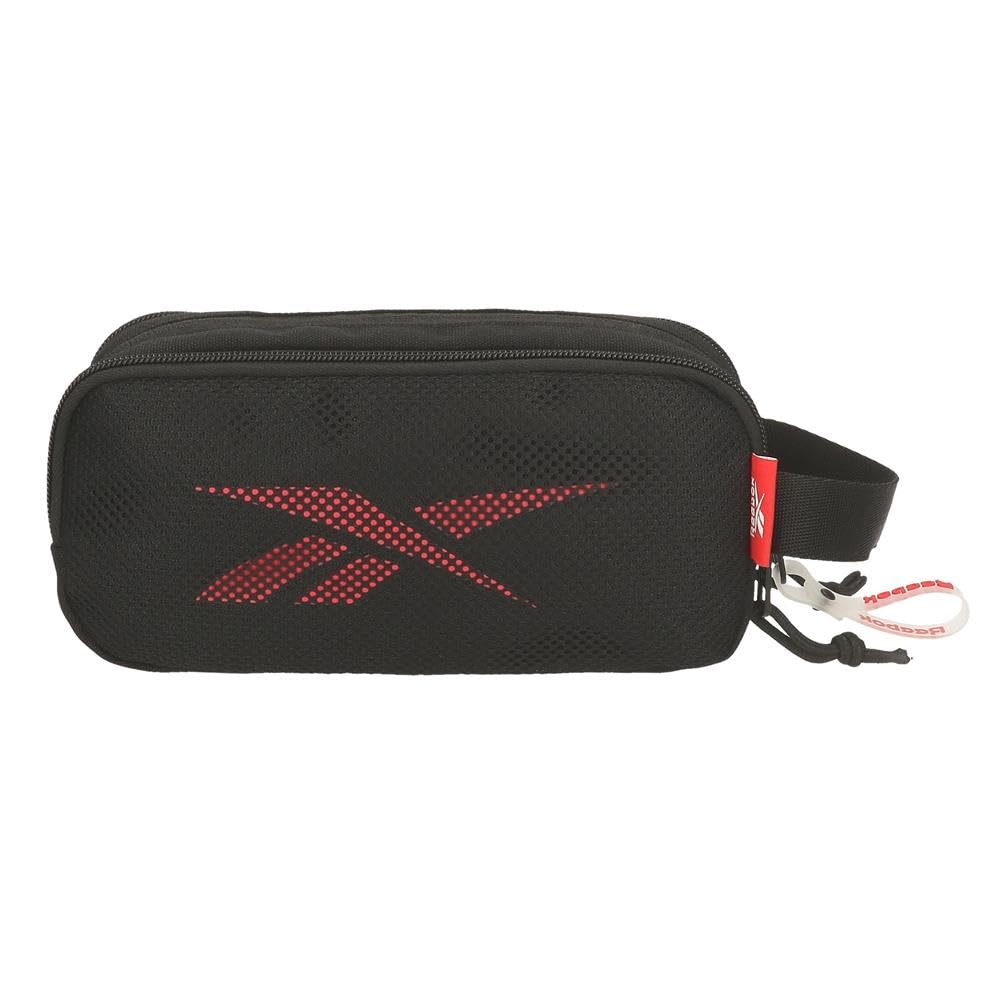 Reebok Portland Black Pencil Case, 3 Compartments, 22 x 10 x 9 cm, Polyester - Image 3
