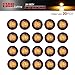 TMH (Pack of 20 3/4 Inch Mount Amber LED Clearance Bullet Marker lights, Side LED marker lights for trailer Truck RV Car Bus Van
