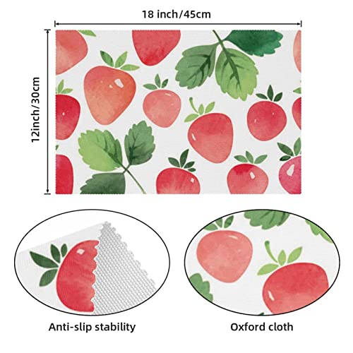 Sets de table aquarelle de fraise de qualité supérieure lot de 6 - 5