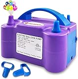 IDAODAN Electric Air Balloon Pump, Portable Dual Nozzle Electric Balloon Inflator/Blower for Party Decoration - 110V 600W (Purple)