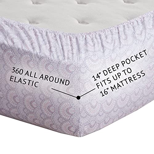 Image of Comfort Spaces 100% Cotton Percale Sheet Set Cal King 4 Pcs, Tabitha Purple