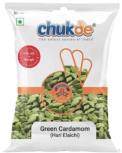 Image of Chukde Spices Hari Elaichi Sabut | Green Cardamom | Natural Whole Elaichi | Chhoti Elaichi Gluten Friendly | Vegan | Non GMO | Organic | No Salt or fillers | 50 gm