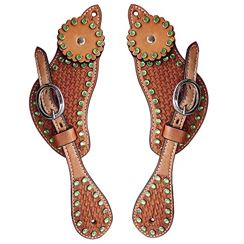 Brides D'éperons Western En Cuir Hilason 35BH - Teinte Light Oil