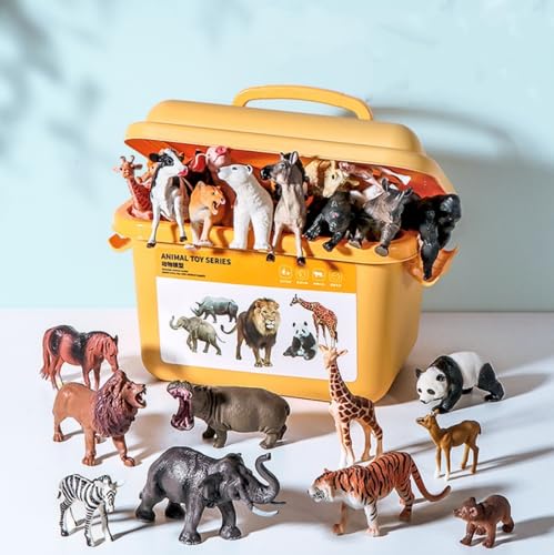 TOYBY 36PCS Animals Figures Realistic Jungle Animal Figurines Mini Farm Animal Figures Toy Plastic Safari Animal Figurines Set Wild Zoo Animals Learning Educational Toys Cake Toppers Birthday Gift