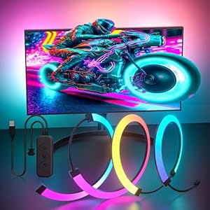 MIWATT Gaming Monitor Light, rétroéclairage avec effet de synchronisation des couleurs de l'écran pour moniteur 27 pouces, compatible avec les ordinateurs Windows