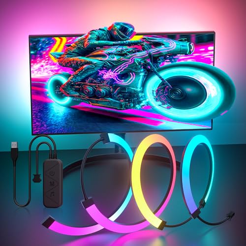 MIWATT Gaming Monitor Light, rétroéclairage avec effet de synchronisation des couleurs de l'écran pour moniteur 27 pouces, compatible avec les ordinateurs Windows