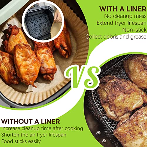 100Pcs Air Fryer Disposable Paper Liner For Ninja Dual, Air Fryer Liners Rectangular Food-Grade Parchment Paper 8.6X 5.5 Inches, Ninja Dz201 Air Fryer Accessories Baking Paper(Rectangle) #TOP5