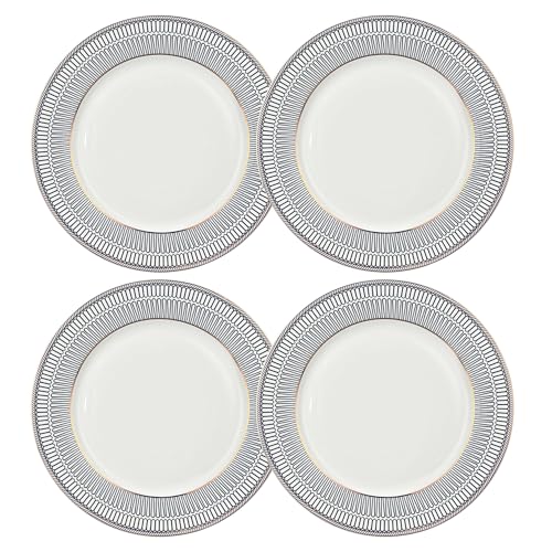 Victoria Bella STP Porcelain J-229571, Noble Cobalt Lace Bone China Dessert Plate, Set of 4