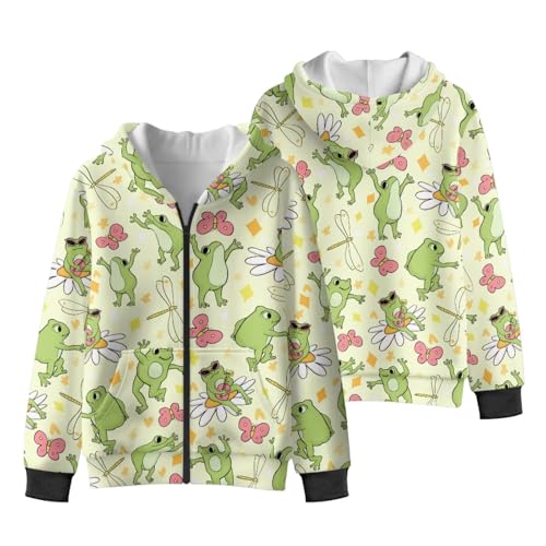 Kids Soft Fleece Zip-Up Hooded Sweatshirt for Girls Boys Active Long Sleeve Jacket Winter Outerwear3