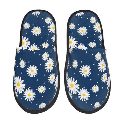 Daisies Flowers Print Women Slippers Home Furry Shoes Keep Men Couples Shoes Warm For Women-