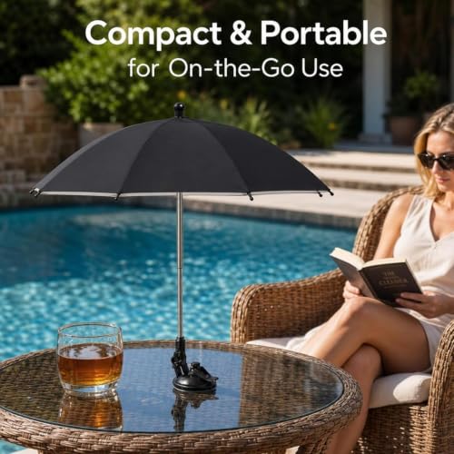 Mini sombrilla de mesa compacta y protector solar con ventosa para escritorio exterior 5