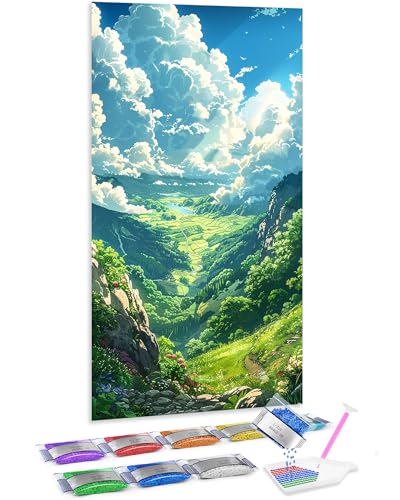 Punto de cruz diamante 5D Jumpdot de 70x40 cm con relieve realista y adhesivos de pared