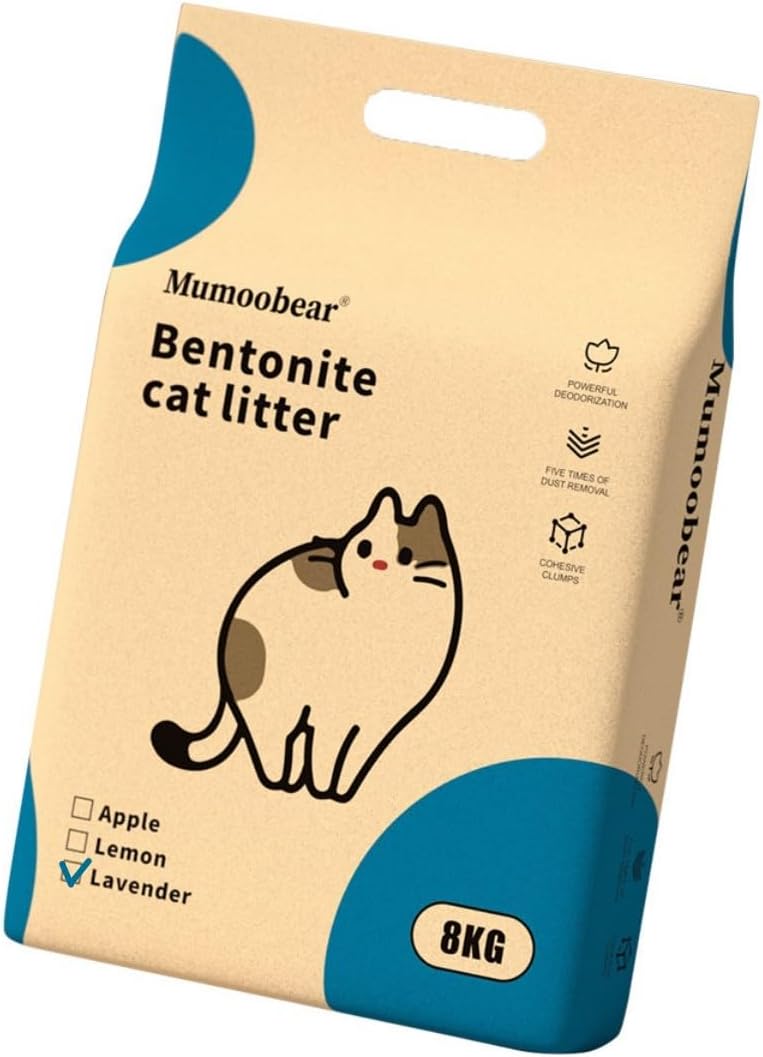 Mumoo Bear Clumping Cat Litter, 10 Litres, 8 kg, High Water Absorption, Dust-Free, Lavender Flavour
