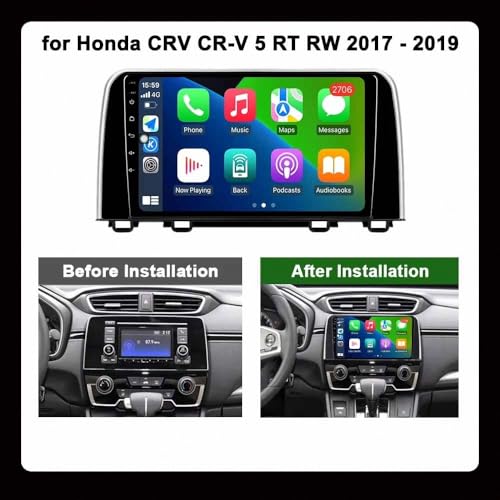 Radio Coche 2 DIN para Honda CR-V 2017-2019 con Carplay inalámbrico y GPS 1G+32G 3