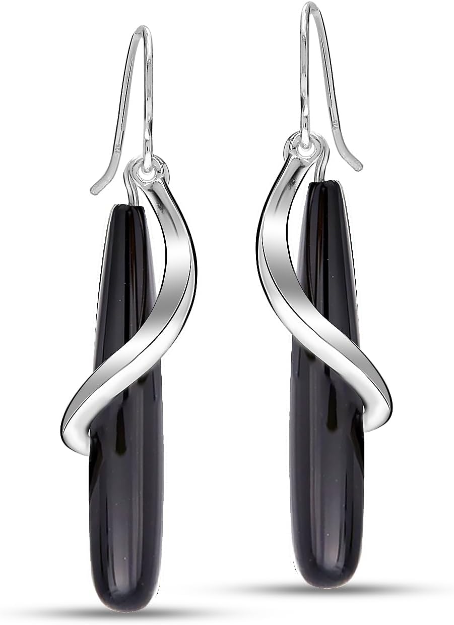 LeCalla 925 Sterling Silver Teardrop Earring | Lightweight Vertical Drop Dangle Earrings for Women | Dangly Earrings for Jewelry Gifts