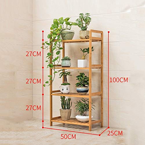 XIU Flower Stand-Flower Rack Floorstanding Solid Wood Multilayer Fold Indoor Flower Shelf Succulents Bonsai Frame,50 * 100cm