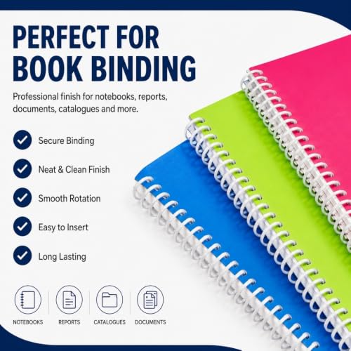 Image of Spiral Binding White Heavy Quality Plastic Spiral Ring /Coil /Loop Manual Ring Binder (25mm)