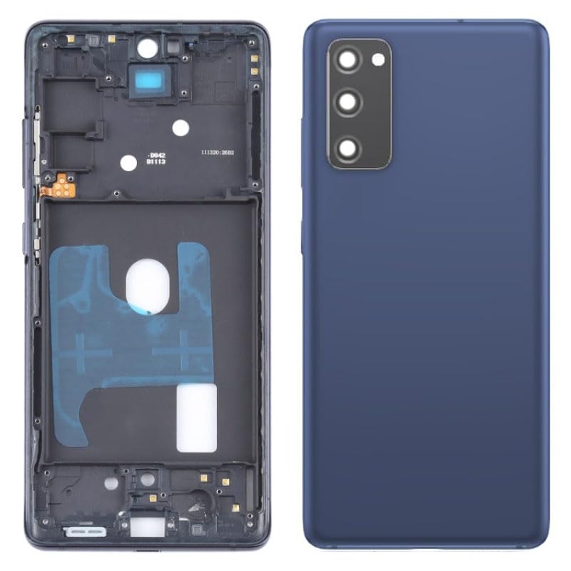 imbi) Full Panel Compatible with Samsung Galaxy S20 FE Replacement Housing Full Body Panel (with Middle Frame and Side Button Camera Glass) - Blue-image-15
