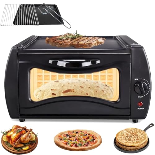 MJMLUCK Horno Tandoori Eléctrico 2 en 1, Pizzera de 15 L, Mini Horno Tandoori de 2100 W, Control de Temperatura de 50 °C a 350 °C, para Asar, Hornear y Asar a la Parrilla