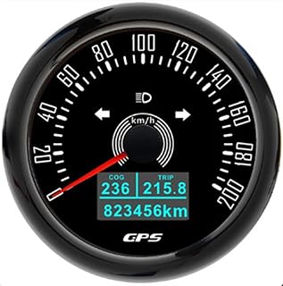 Tachometer Odometer 85MM GPS Speedometer Boat Car Waterproof Speed Meter Digital Odometer 0-160MPH 0-200KMH Trip ODO COG Adjustable 7 Colors Backlit (Color : BN 200kmh)