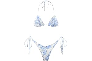Women's Tie-Back Triangle Bikini Set in Vibrant Prints