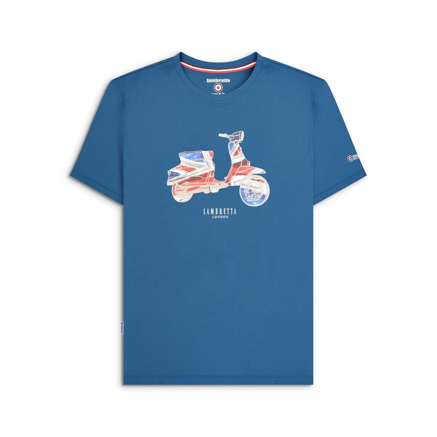 Lambretta Men's Blue Scooter Flag Tee in Size XL, Sports Direct