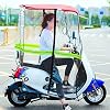Electric Cycling Bike Rain Canopy Cover - Universal Fully Enclosed Motor Scooter Transparent Curtain with Sunshade and Rearviewmirror - Ideal Mobility Scooter Sunshade Rain Cover in White, Red